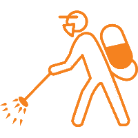 person with sanitizer